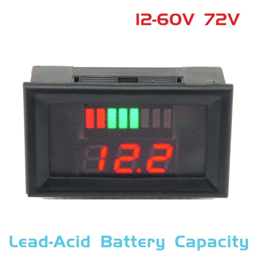 [Moscow Six] Pin Axit Chì 12-60V, Đèn LED Báo Công Suất Kỹ Thuật Số Vôn Kế Tester