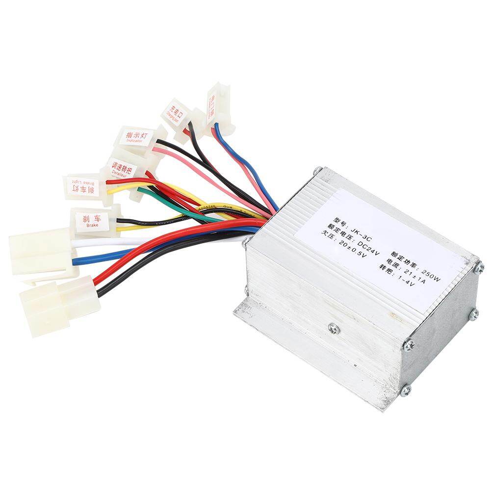24V250W Brush E-Bike Controller and Long Line Universal Thumb Throttle Grip Set Accessory