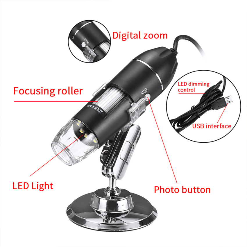 1600X Digital Microscope Camera 3in1 Type C USB Portable Electronic Microscope For Soldering LED Magnifier For Cell Phone Repair