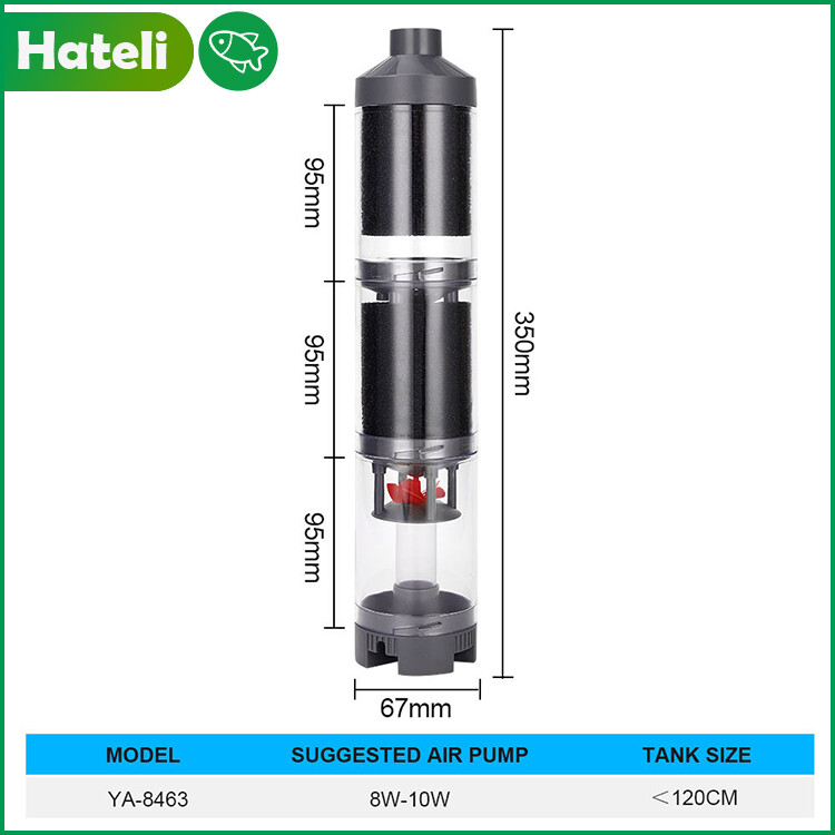 【HATELI】 （ 8W ） Nhà Vệ Sinh Cá Bể Cá Máy Thu Gom Phân Cá Trong Suốt Hồ Cá Nước Thải Thu Bộ Lọc Làm Sạch Tự Động
