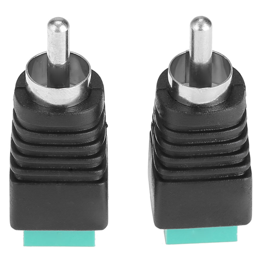 2pcs Speaker Wire Cable to Audio Male RCA Connectors Adapters Jack Plug