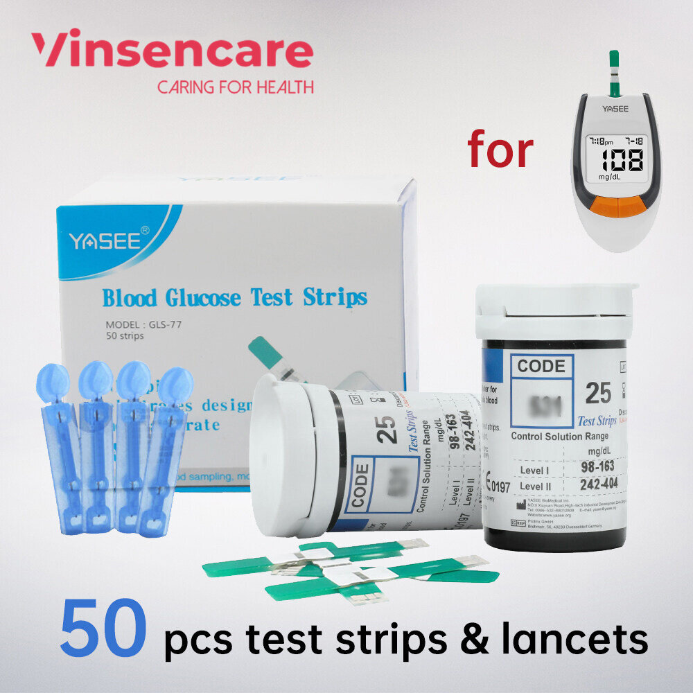 Vinsencare 1Set Yasee GLM77 Blood Glucose Monitor with 25pcs Blood