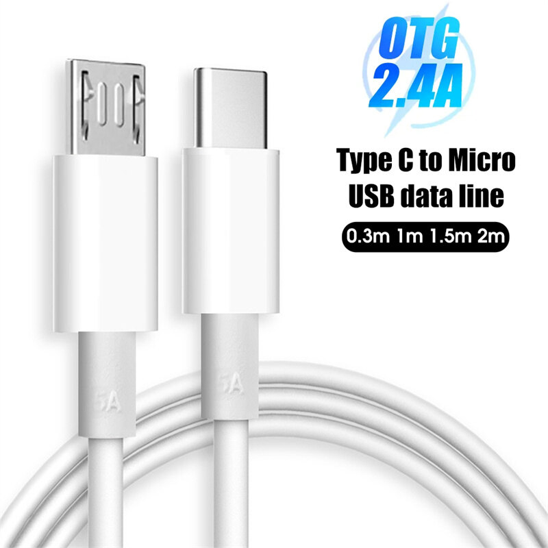 USB C Để Micro USB Cáp dữ liệu sạc nhanh Loại C Nam Để đầu đực Micro USB sạc nhanh Bộ chuyển đổi cho Macbook Samsung Xiaomi