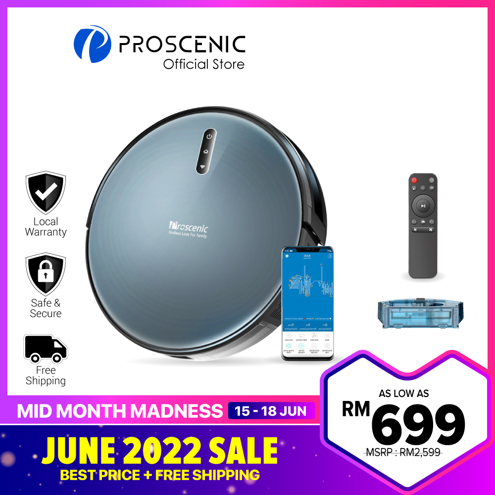 Proscenic 830T Robot Vacuum Cleaner with 2000Pa Suction Power APP Control  Water Tank Large Dust Box | Lazada