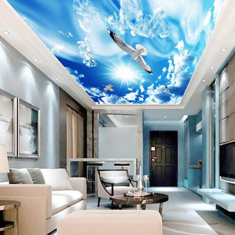 3D Wallpaper Vinyl Wall Sticker Blue Sky White Clouds Bird Nature Landscape Wall Mural Living Room Bedroom Luxury Decor Wall paper