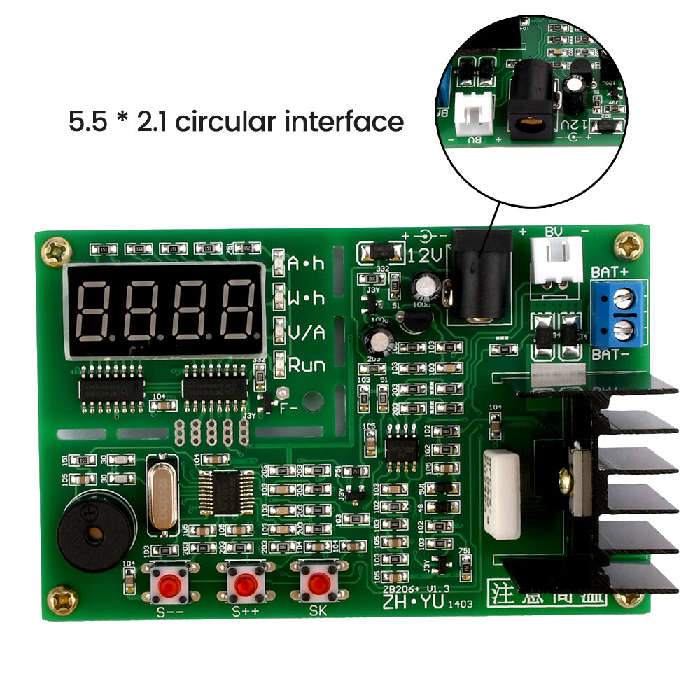 Voktta dc12vzb206 + v1.3 dụng cụ kiểm tra dung lượng pin 18650 Kiểm tra dung lượng pin lithium với kiểm tra kháng nội bộ phụ trợ