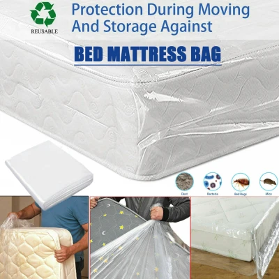 THR68U Waterproof Transparent Home Supplies Storage for Bed Moving House Mattress Protector Dust Cover Protective Case Mattress Cover