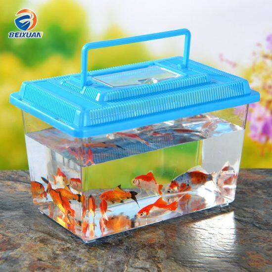 small plastic fish tank with lid