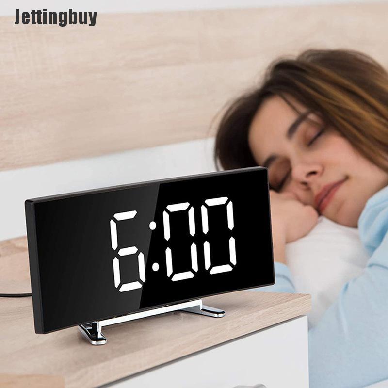 [Jettingbuy] Đồng Hồ Báo Thức Kỹ Thuật Số 7 Inch Đồng Hồ Để Bàn Điện Tử Kỹ Thuật Số Led Có Thể Điều Chỉnh Độ Sáng Cong Đồng Hồ Để Bàn Số Lượng Lớn