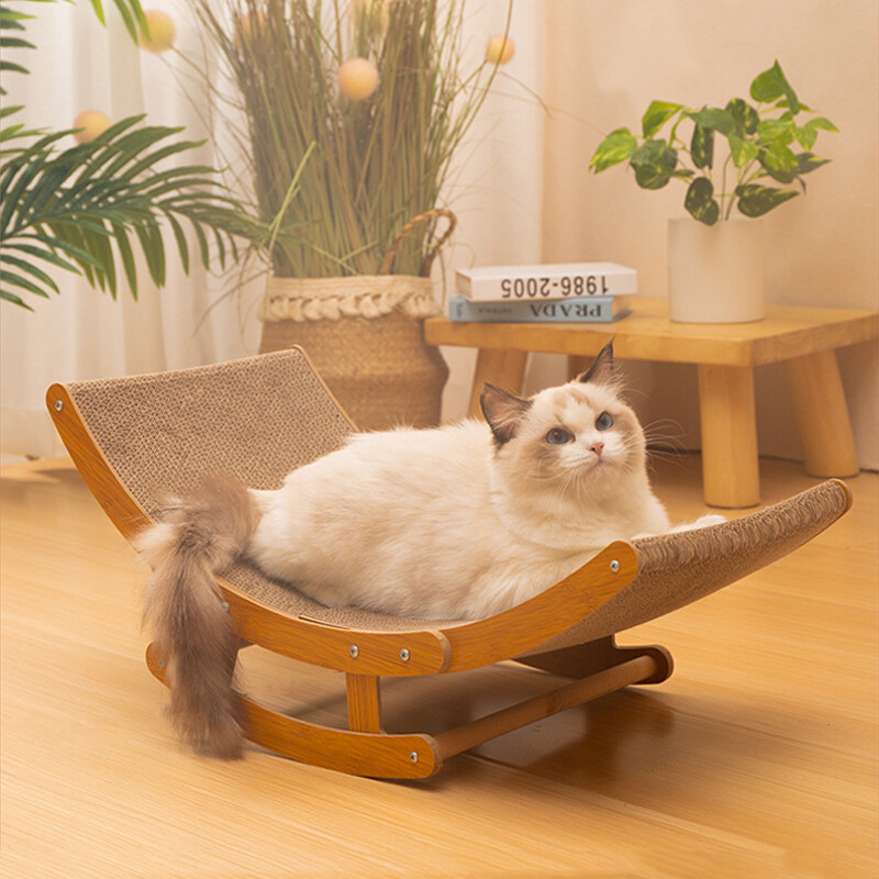 Rocking Bed Cat Scratch Board for Grind Paws and Sleep Cat Toy