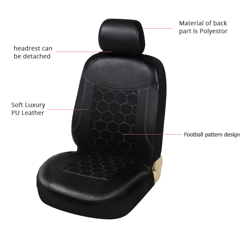 2 BLACK PATTERN FRONT CAR SEAT COVERS