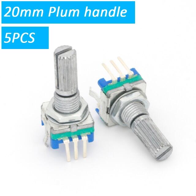 5PCS/LOT 20 Position 360 Degree Rotary Encoder EC11 w Push Button 5Pin ...