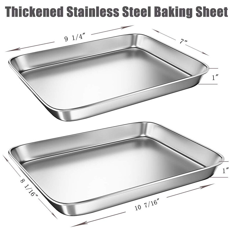Baking Sheet Pans for Toaster Oven, Small Stainless Steel Cookie Sheets