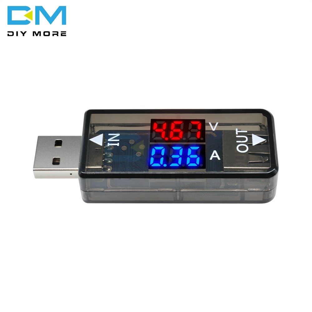 【 Diymores Chính Hãng 100% 】Đồng Hồ Đo Điện Áp Dòng Điện USB Mini 5V Máy Kiểm Tra Sạc Vôn Kế Ampe Kế Máy Dò Kỹ Thuật Số Màu Đỏ Xanh Dương Màn Hình 3.3-18V 3A Cho Nguồn Điện Thoại