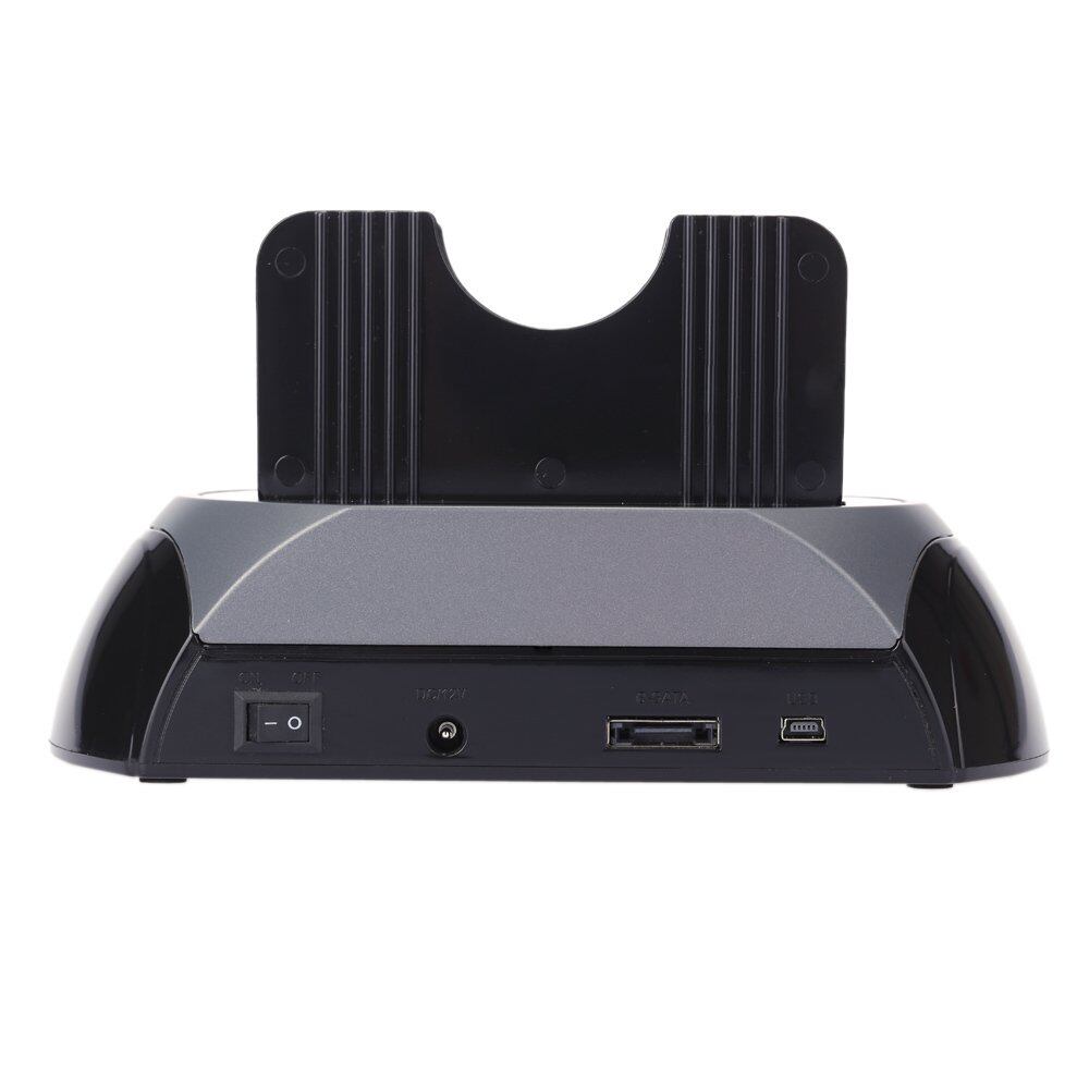 Multifunctional Hard Disk Base 2.5/3.5 inch IDE/SATA Mobile Hard Disk Base Dual-bay HDD Docking Station Black UK Plug