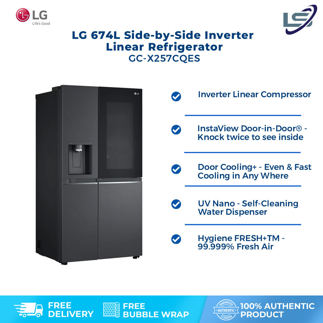 LG 674L SidebySide Inverter Linear Refrigerator GCX257CQES