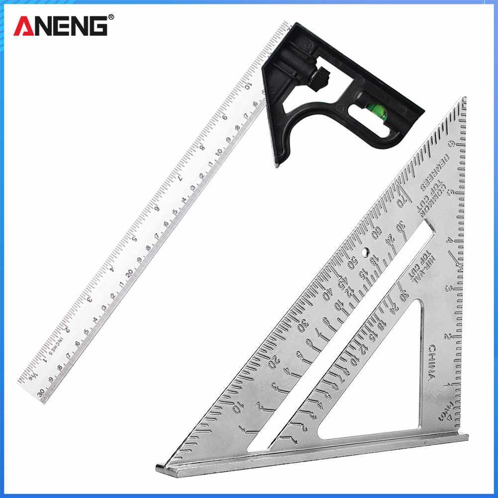 7 inch Triangle Ruler Aluminum Alloy Square Ruler Woodworking Measurement Tool