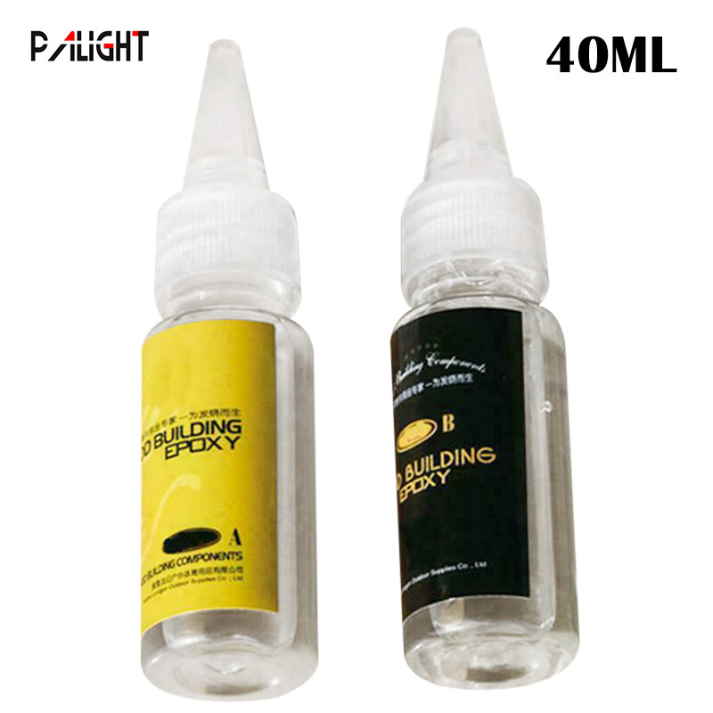 PAlight 2Pcs Fishing Rod Glue Fishing Rod Epoxy Resin AB Glue Transparent Glue for Twine Fishing Rod Accessories