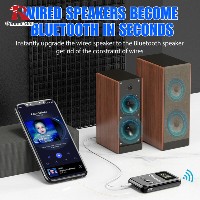 2-in-1 Car Bluetooth-compatible 5.0 Transmitter Receiver Usb Powered Wireless Audio 3.5mm Aux Adapter