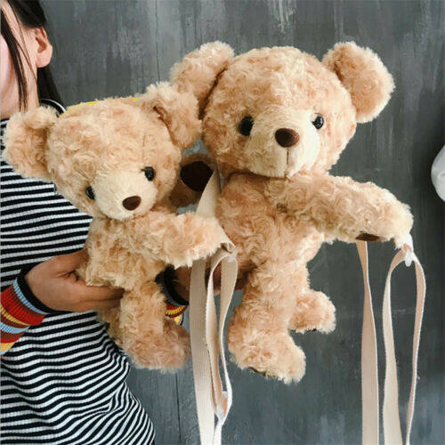 Kawaii Girls Cute Smile Bear Soft Plush Doll Lolita Handbag Animal Shoulder Bag Children Adorable Mini Bear Bags Gifts