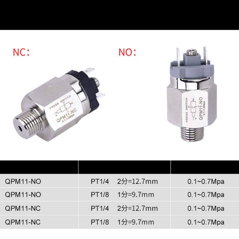 Công Tắc Áp Suất 1/4 Có Thể Điều Chỉnh QPM11-NO Inch Đầu Phun Ren Ngoài Dây Công Tắc Thủy Lực Màng Loa Có Thể Điều Chỉnh Áp Suất Siêu Nhỏ
