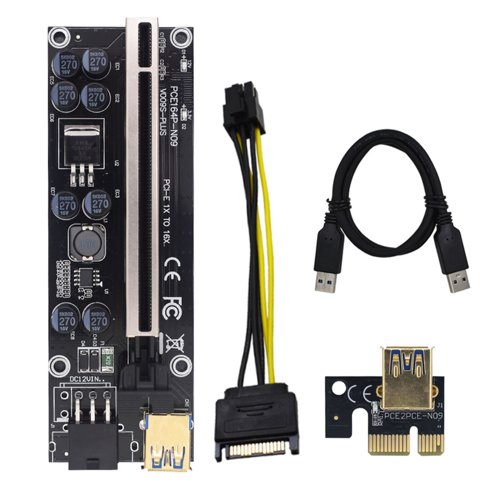 Tanjiaxun ver 009s plus graphics card extension cable high speed usb 3.0 pci-e 1x to pci-e 16x gpu riser card for computer gpu adapter card