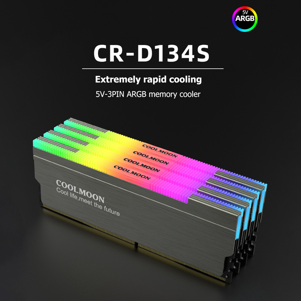 COOLMOON CR-D134S Tản Nhiệt ARGB RAM Tản Nhiệt Máy Làm Mát Cho Máy Tính Để Bàn PC