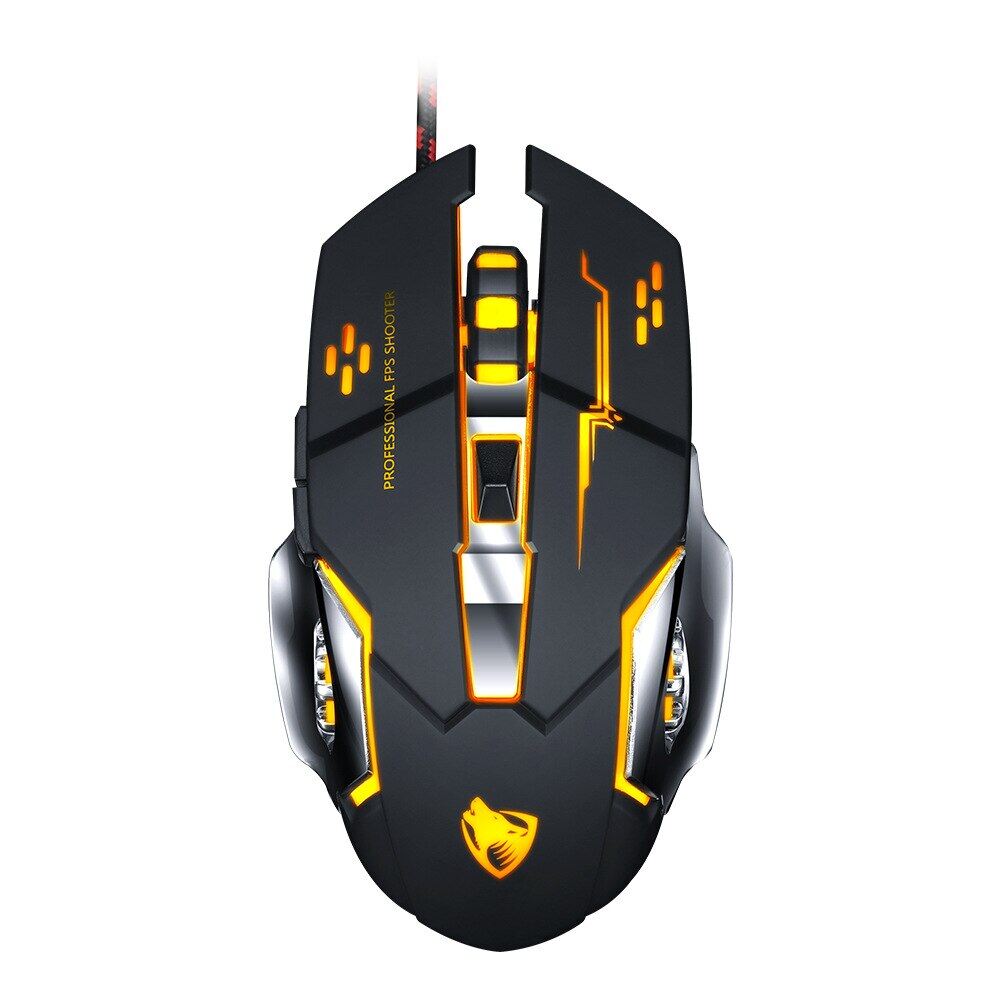[Nhập RS0722 giảm 30k cho đơn 99k]New V6 Wired Game Mouse Macro Programming Mechanical mouse 2400DPI Professional gaming computer mouse for LoL AND PUBG
