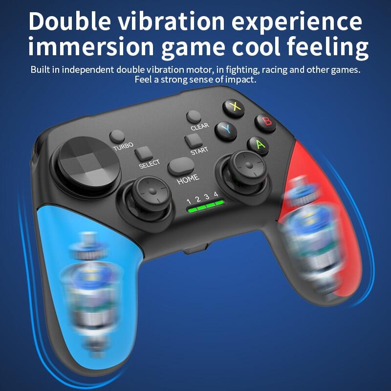 Wireless BT 2.4G TypeC Game Controller for Switch Pro PC Android IOS Tablet Smart TV PS3 Gamepad Joystick Control with Vibration