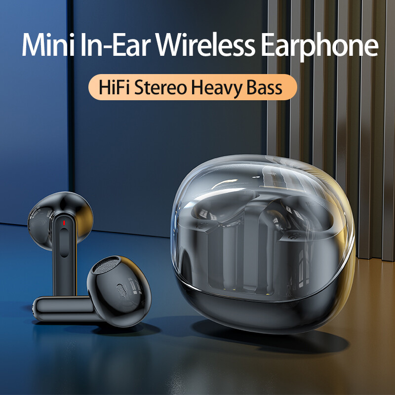 VAORLO Original Transparent Space Capsule Bluetooth Earphone With Mic Smart Touch Control Wireless Headphone 9D HiFi Heavy Bass Earbuds Gaming Headset For All Smartphones