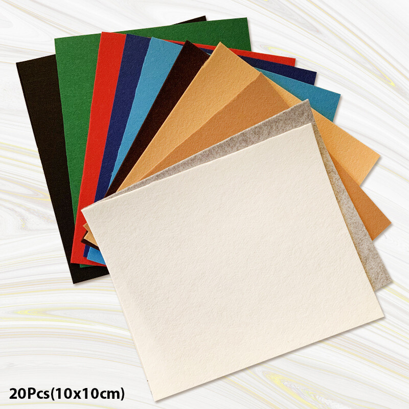 CK Nonwoven Felt Fabric 10x10cm Patchwork Cloth Bundle for Kids Scrapbooking DIY