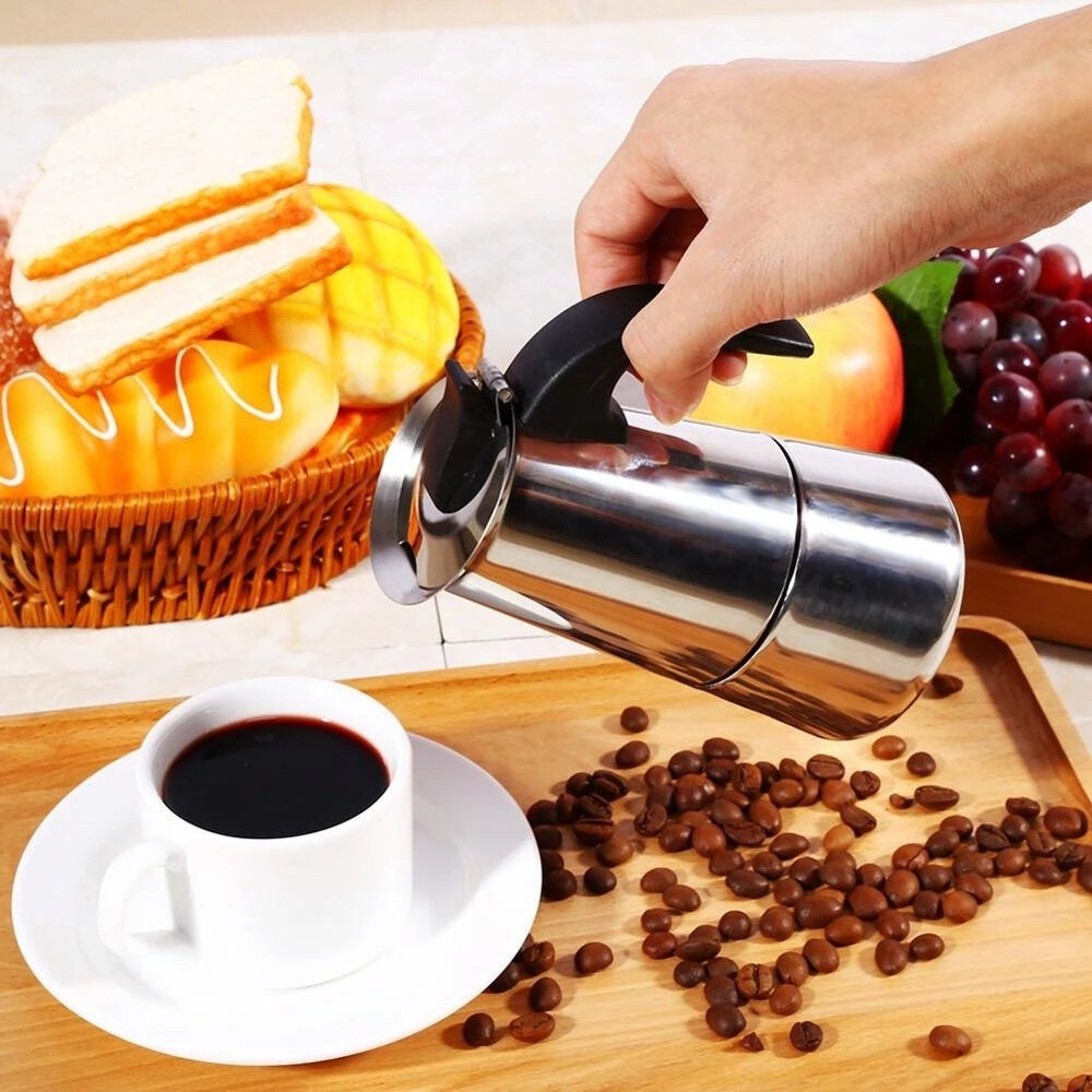 2/4/6/9-cup Pot Latte bếp Thép Top Maker cà phê Moka