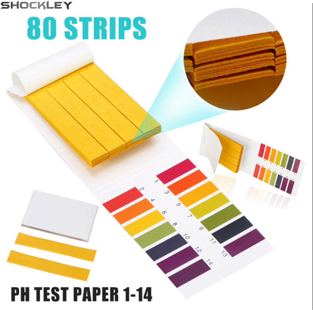 Shockley 80 PH Test Strips Litmus Test Paper Full Range 1-14 PH Acidic Alkaline Indicator Universal Full Range Strips Tester 80 Strips