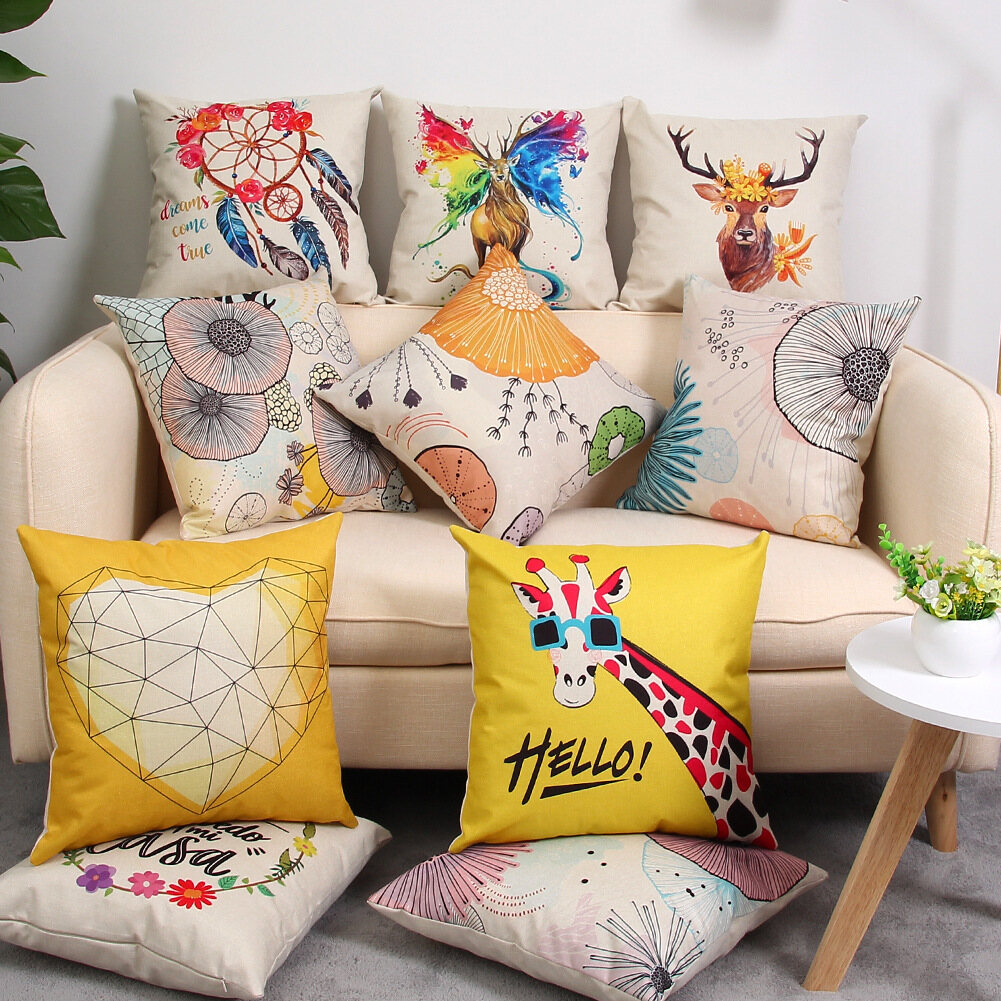 Vỏ gối vải lanh cotton, vỏ gối sofa hiện đại trang trí nhà cửa