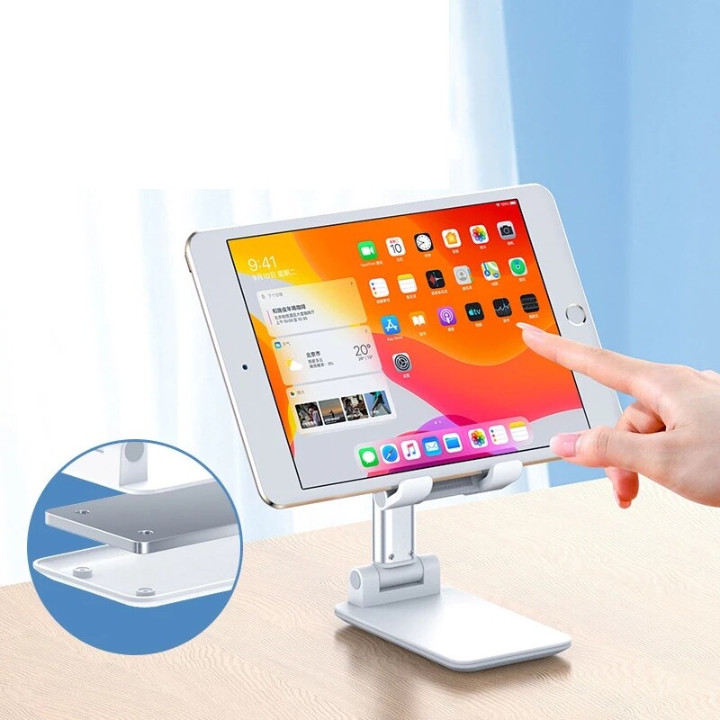 FONIX Universal Phone Stand Tablet Phone Holder Desktop Tablet Holder Table Cell Foldable Extend Support Desk Mobile Phone Holder Stand For Android iPhone iPad Adjustable