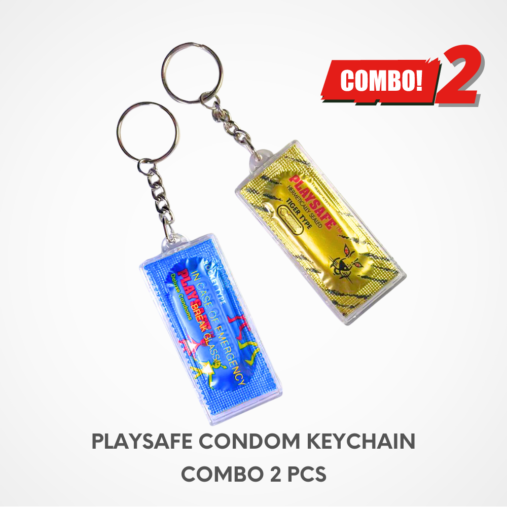 Playsafe Condom Keychain Random Condom Lubricated Condoms