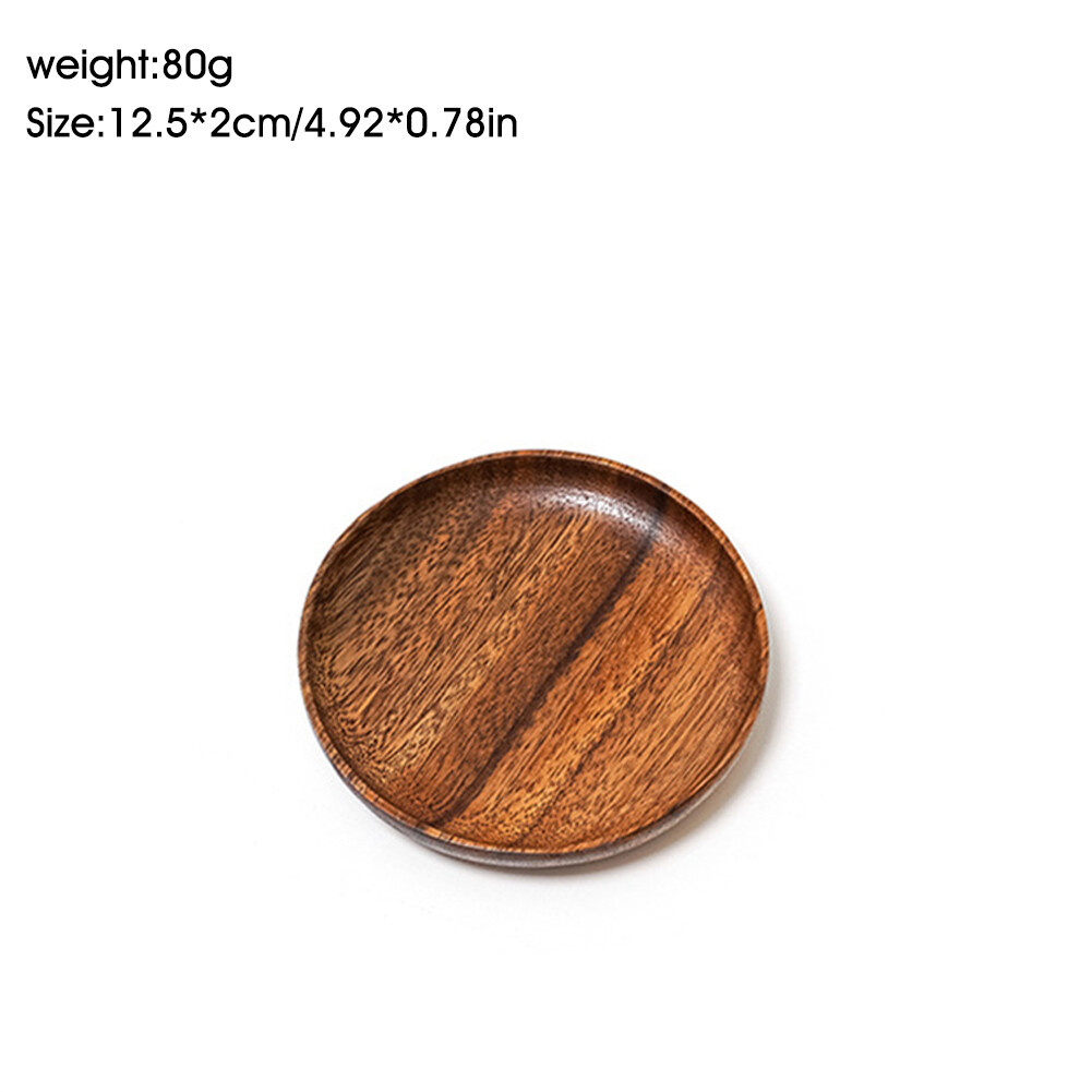 EG10.5-24 Cm Anti-mold Durable wooden tray Wooden Round Plates Wooden Utensils Fruit Cake Tea Coffee Dessert Dish Food Serving Tray Dinnerware Dinner Plate Tableware