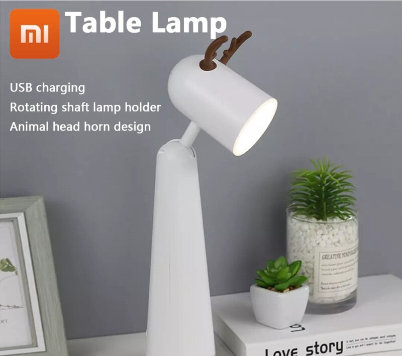 Xiaomi Youpin Midea Portable Eye Protection Lamp Shaft Type Charging Desk Light Usb Charging Led Soft Light No Blu-Ray Desk Lamp