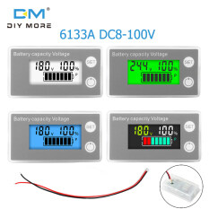 Diymore 6133a Dung lượng pin Vôn kế với báo động và bên ngoài cảm biến nhiệt độ 12V đến 72V axit pin lithium Đồng hồ đo cho xe ô tô