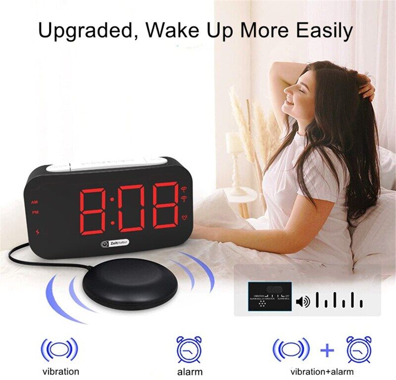 Extra Loud Alarm Clock with Bed Shaker, Vibrating Alarm Clock for