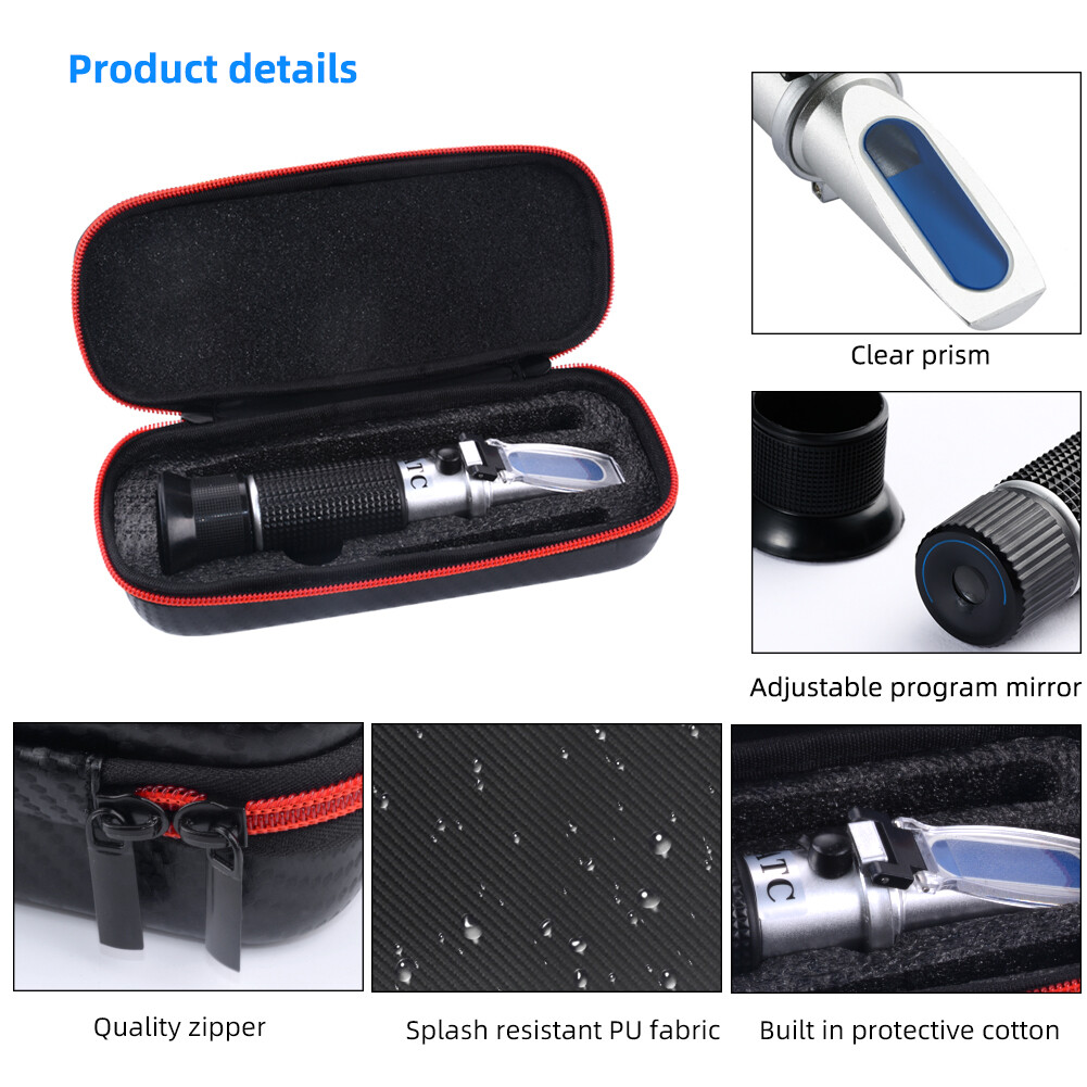 Yieryi 0-32% Brix Refractometer sugar Refractometer Ror Brix Sugar Beer ATC Optical Test Meter With Leather box