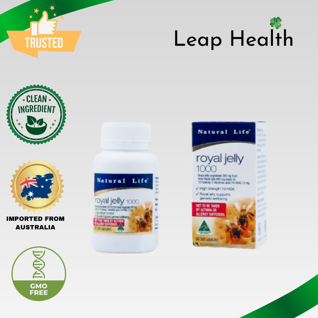 Natural Life Royal Jelly 1000 Support Heart & Immune Health B Vitamins, Vitamins A, C, D and E