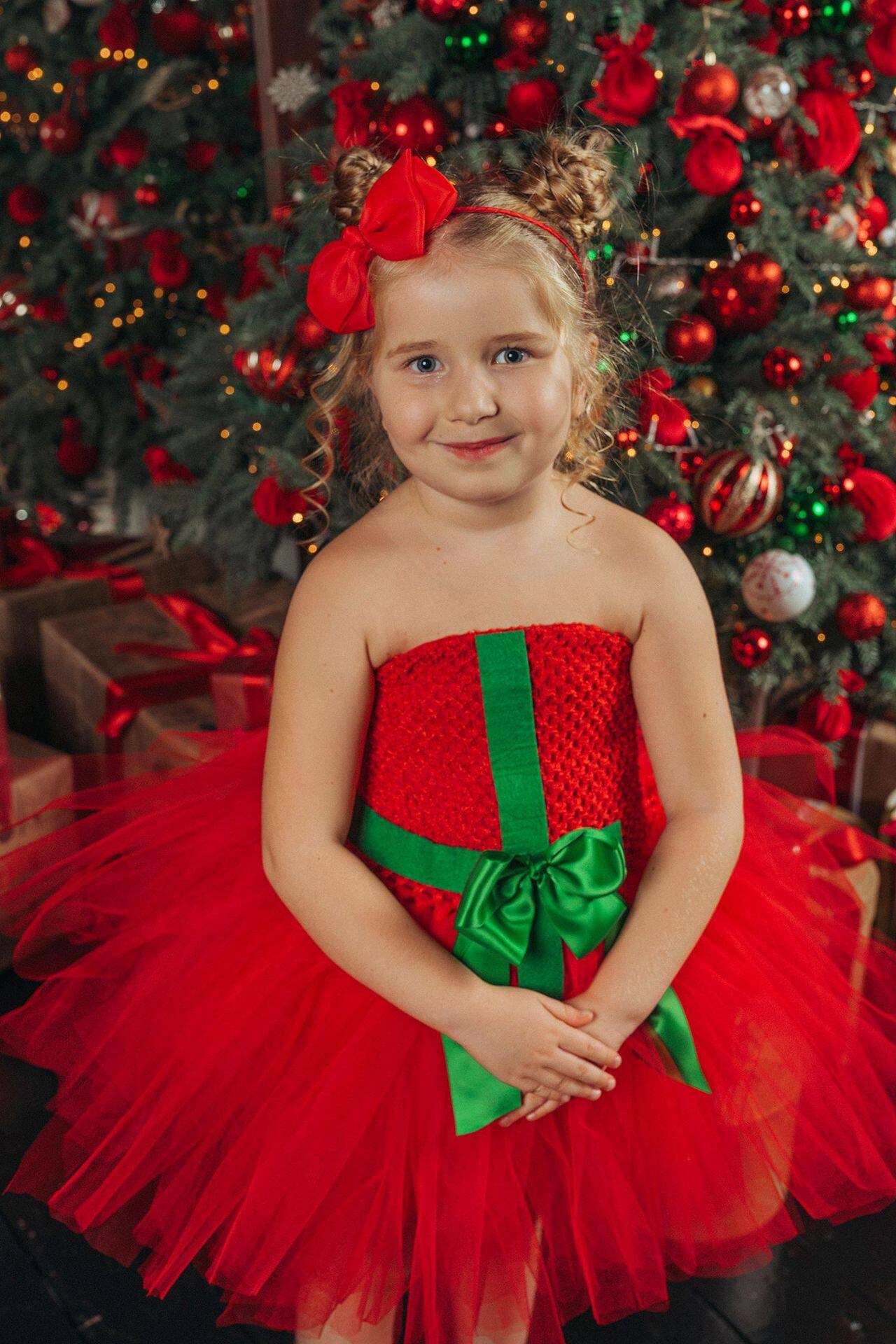 Girls Red Green Tutu Dress Kids Christmas New Year Dress with Hairbow  Children Birthday Party Photography Costume | Lazada PH