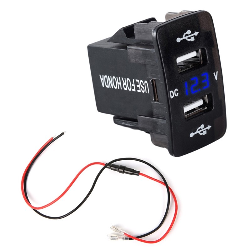 Cổng sạc pin hai đầu USB DC 12V 24V có màn hình LED thích hợp cho xe hơi HONDA