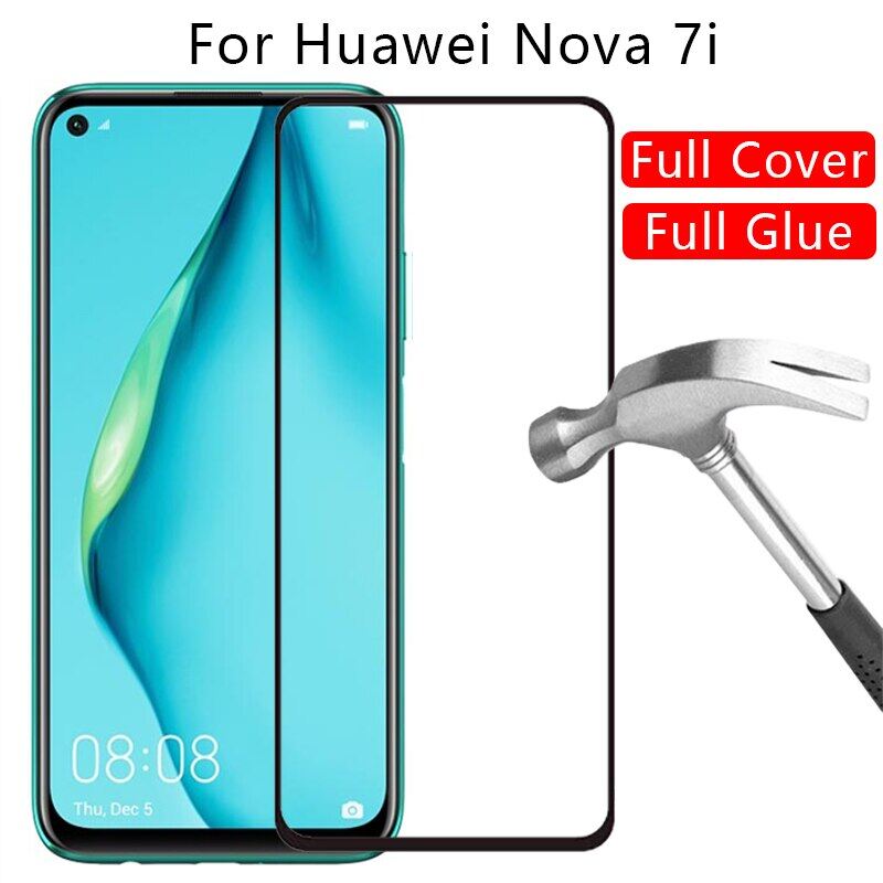 Thinmon Tempered Glass for Huawei Nova 7i/Nova 6SE/P40 Lite Full Cover Screen Protector Anti-Explosion 9H Complete Covering Full Glue Glass Protective Film