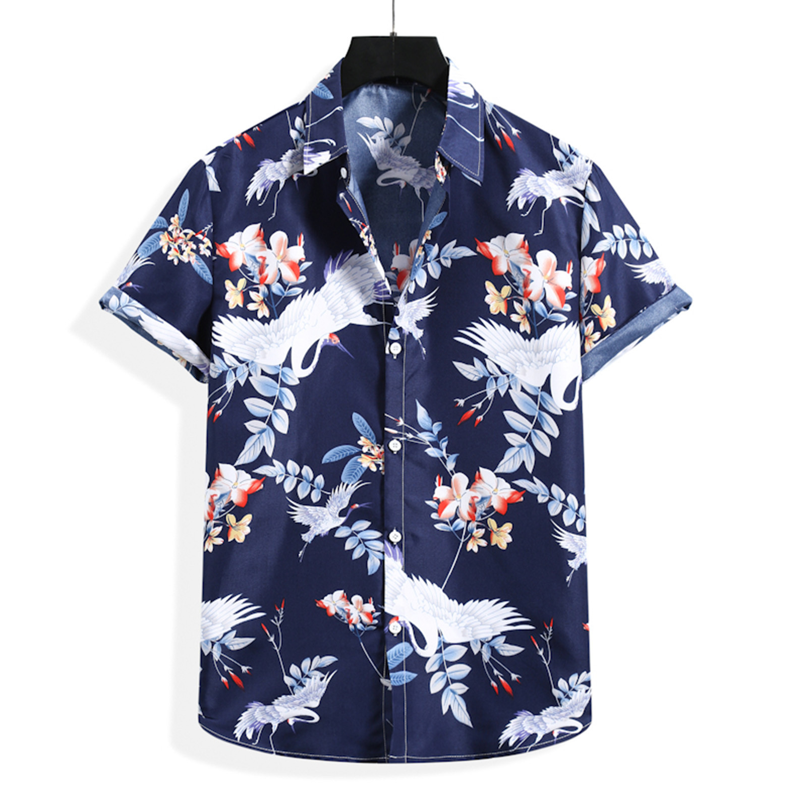 Chemise D'été Homme Style Hawaïen à Manches Courtes - Taille XL - Motif Coloré Thème Caraïbes - Coton - Occasion Très Bon état