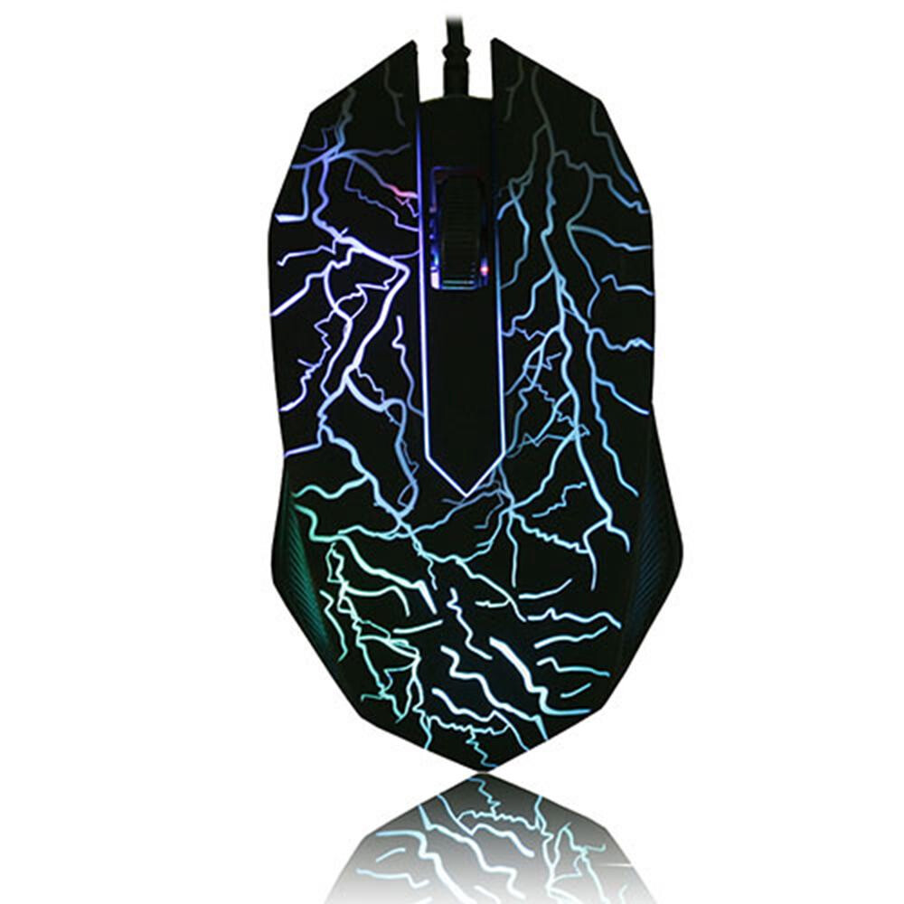 JTKE Chuột chơi game máy tính LED đầy màu sắc Chuột chuyên nghiệp Chuột quang 2400 DPI Chuột có dây