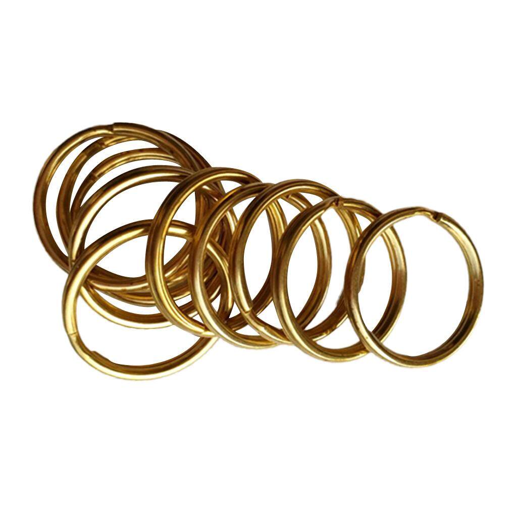 Kesoto จำนวนมาก 10 Pcs ทองเหลืองทนทานห่วงสอบทบ 12mm 15mm 20mm 25 มม. 28 มม. 30 มม. 32 Mm 35mm Keyring พวงกุญแจห่วงอุปกรณ์หัตถกรรม