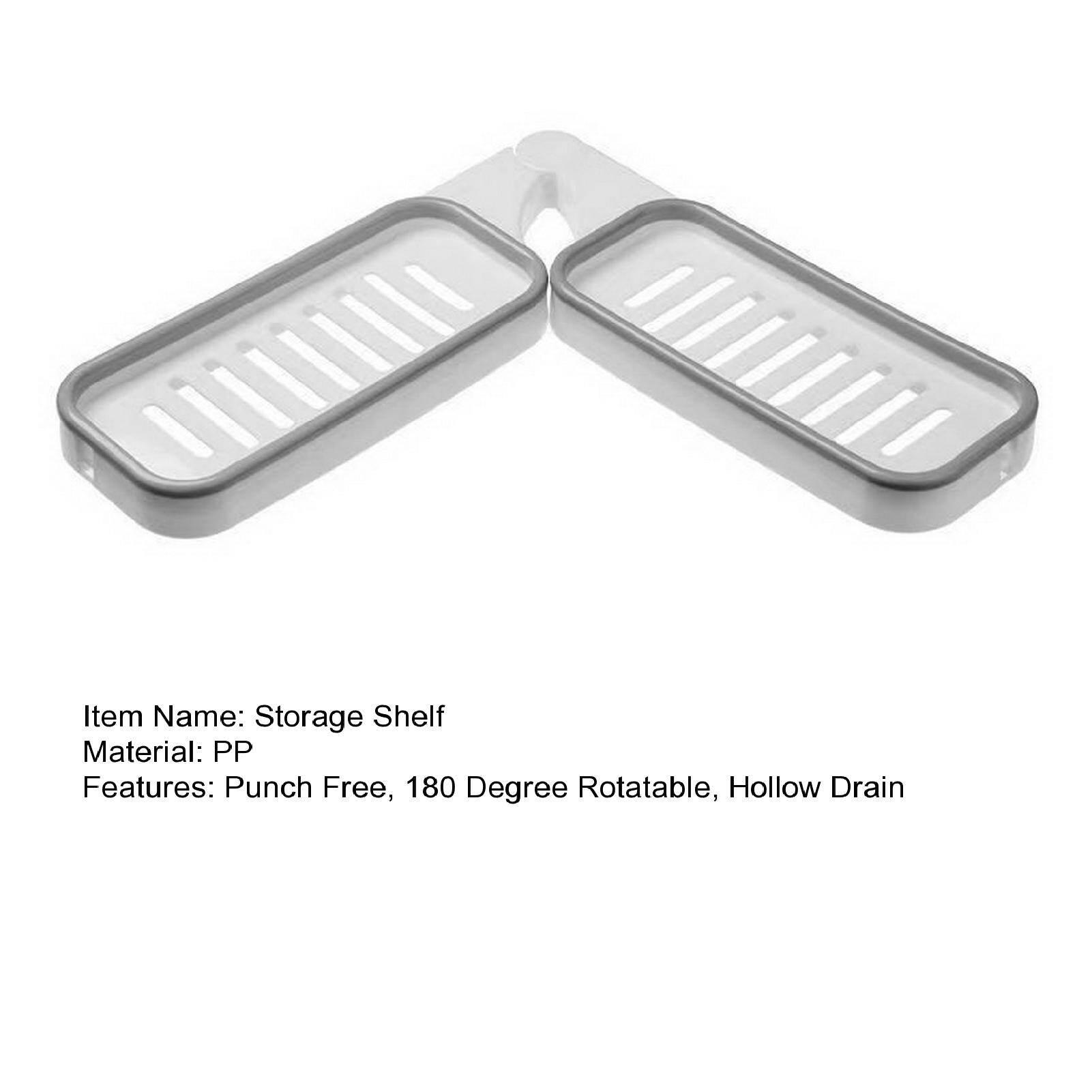 Rotating Storage Shelf Wall Mount Corner Shelf Space-saving Rotatable Corner Shelf for Bathroom Storage No Drilling Needed Organize Shower Essentials with This Hollow Drain Rack Ideal