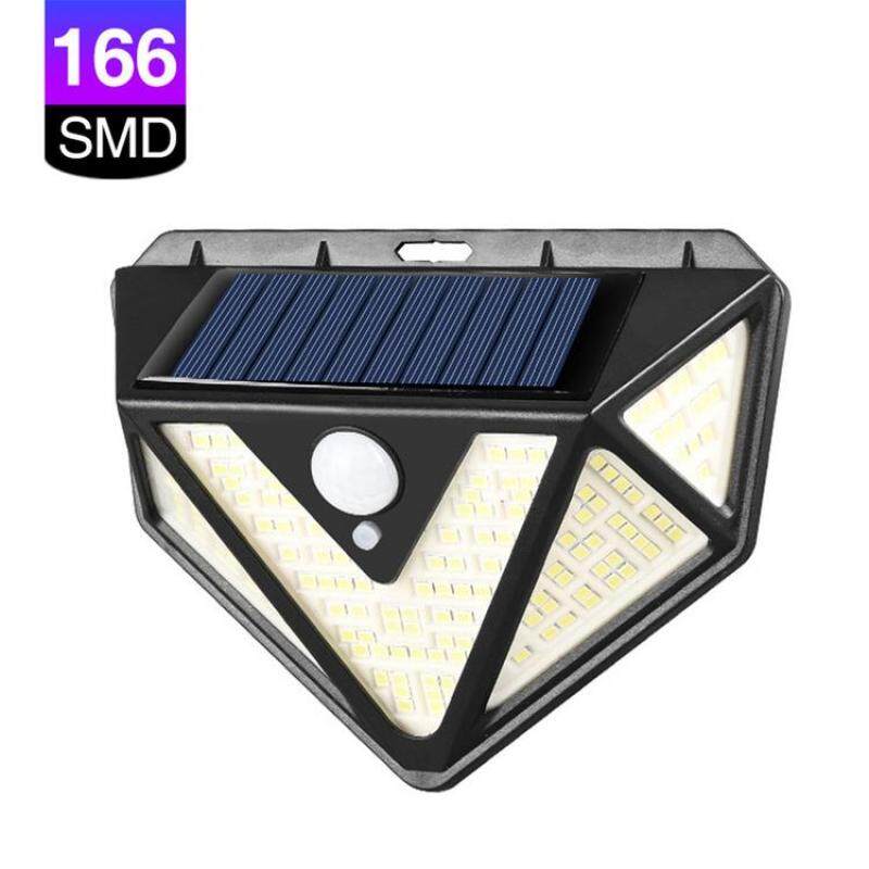 Đèn Năng Lượng Mặt Trời 166LED Đèn Cảm Biến Chuyển Động Đèn Tường An Ninh Cho Ngoài Trời Sân Hiên
